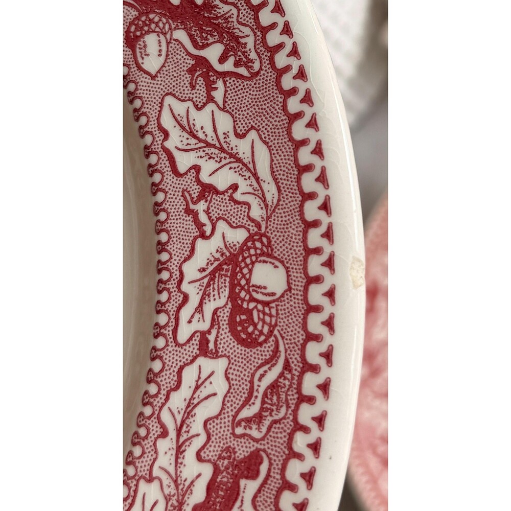 Vintage Memory Lane Royal Ironstone Dinner Plate – Red Transferware - Picture 6 of 7